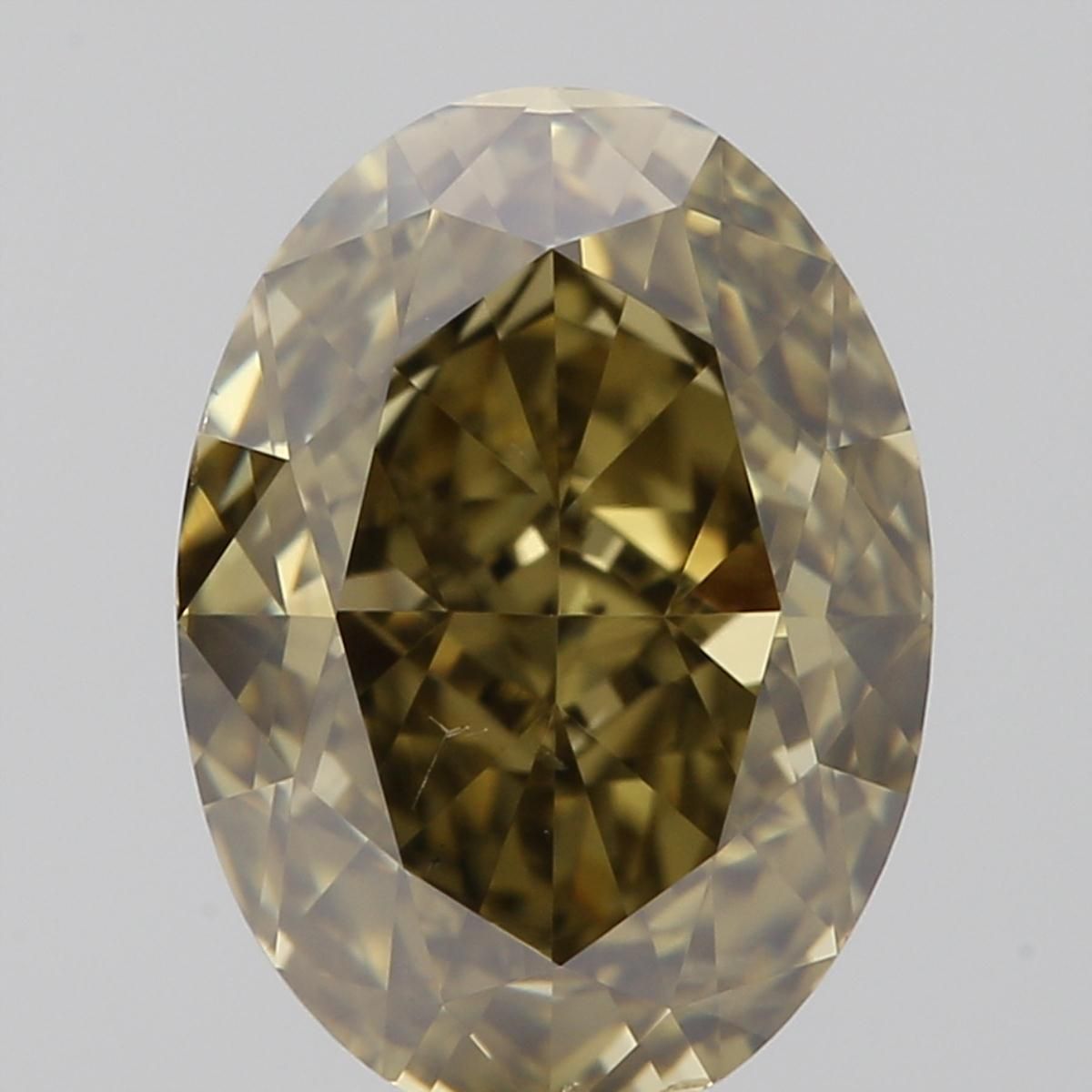 Oval Fancy Dark Greenish Brown Natural Diamond 2.02ct SI1 loose diamond