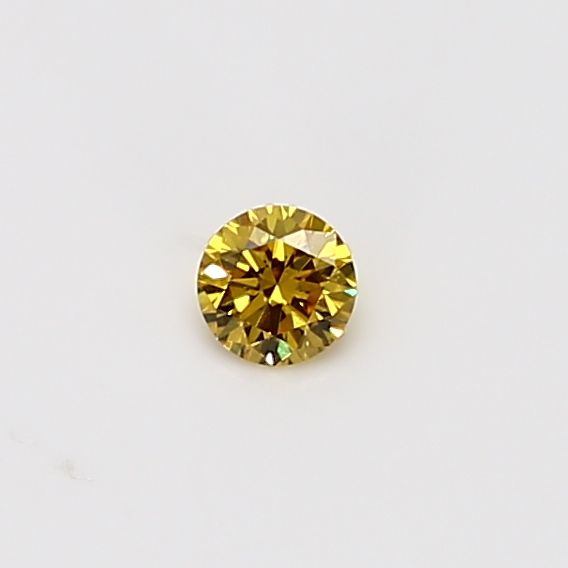 Round Orangey Yellow Natural Diamond 0.11ct loose diamond