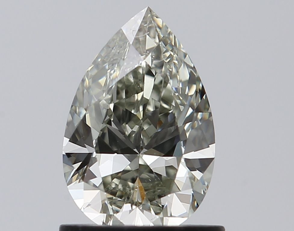 Pear Fancy Gray Yellowish Green Natural Diamond 0.96ct SI1 loose diamond