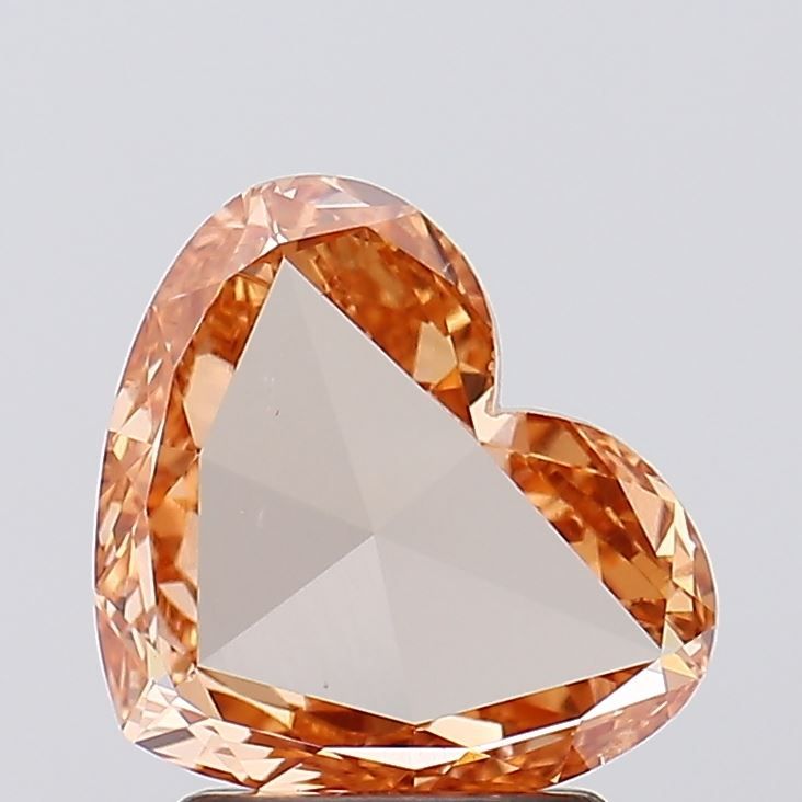 Heart Fancy Yellowish Orange Lab-grown Diamond 1.39ct VS2 loose diamond
