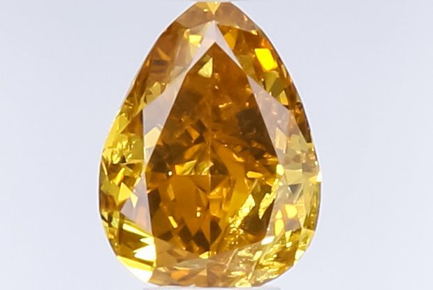 Pear Fancy Deep Yellow Orange Natural Diamond 0.37ct loose diamond