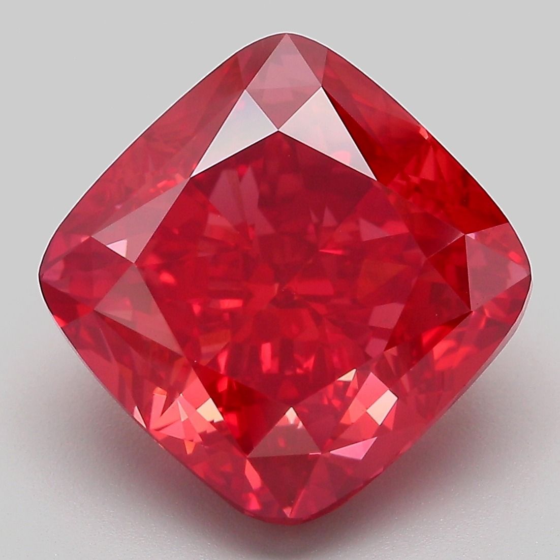 Cushion Fancy Vivid Red Lab-grown Diamond 9.08ct VVS2 loose diamond