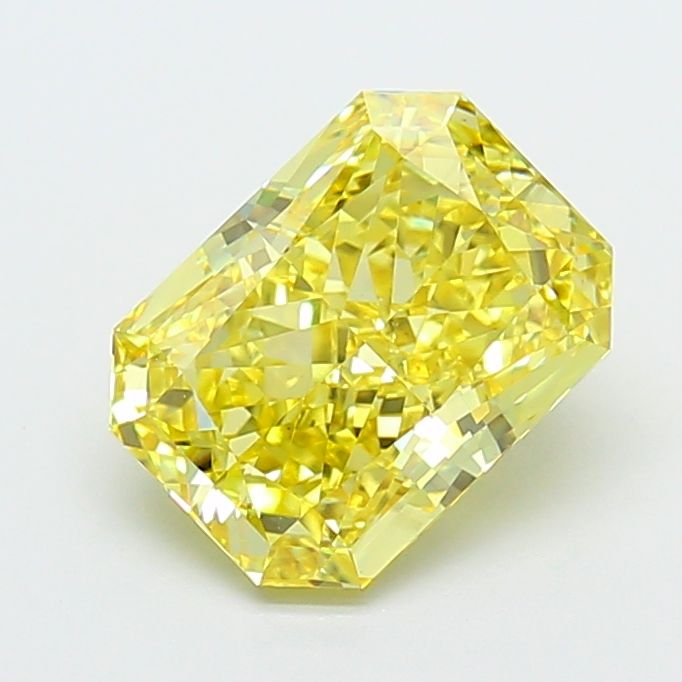 Radiant Fancy Vivid Yellow Lab-grown Diamond 2.51ct VS1 loose diamond