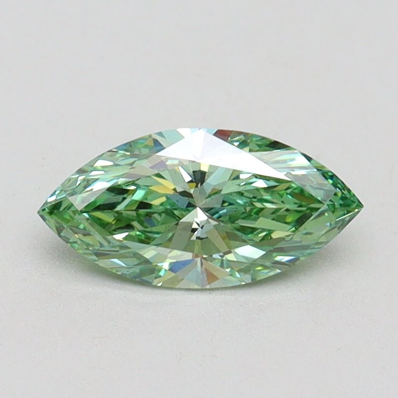 Marquise Fancy Vivid Green Lab-grown Diamond 0.61ct VS2 loose diamond