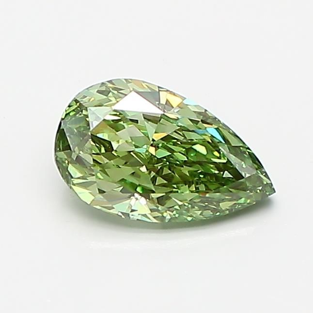 Pear Fancy Vivid Green Lab-grown Diamond 0.81ct VVS2 loose diamond