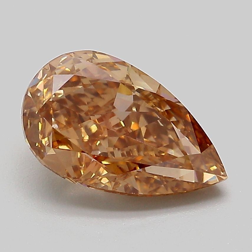 Pear Fancy Light Brown Lab-grown Diamond 2.17ct VVS2 loose diamond