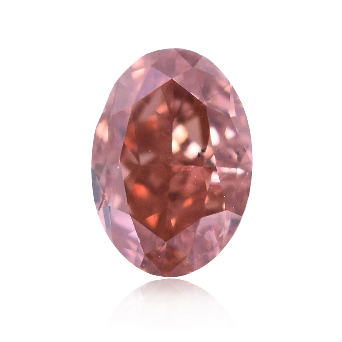 Oval Fancy Deep Orangey Pink Natural Diamond 0.26ct SI1 loose diamond