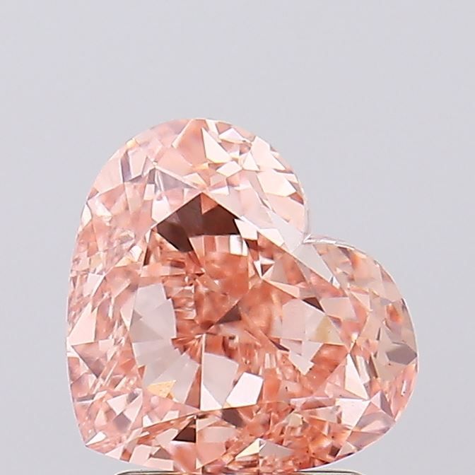 Heart Fancy Orangey Brown Lab-grown Diamond 2.61ct VS1 loose diamond