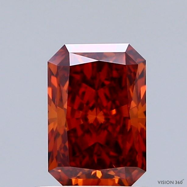 Radiant Fancy Vivid Orange Lab-grown Diamond 1.02ct VVS2 loose diamond