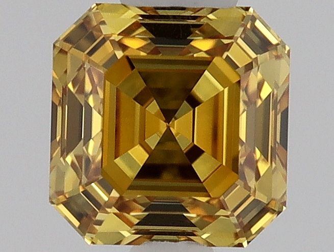 Square Emerald Fancy Vivid Orange Yellow Natural Diamond 0.31ct VS1 loose diamond