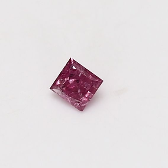 Princess Fancy Vivid Purplish Pink Natural Diamond 0.1ct loose diamond
