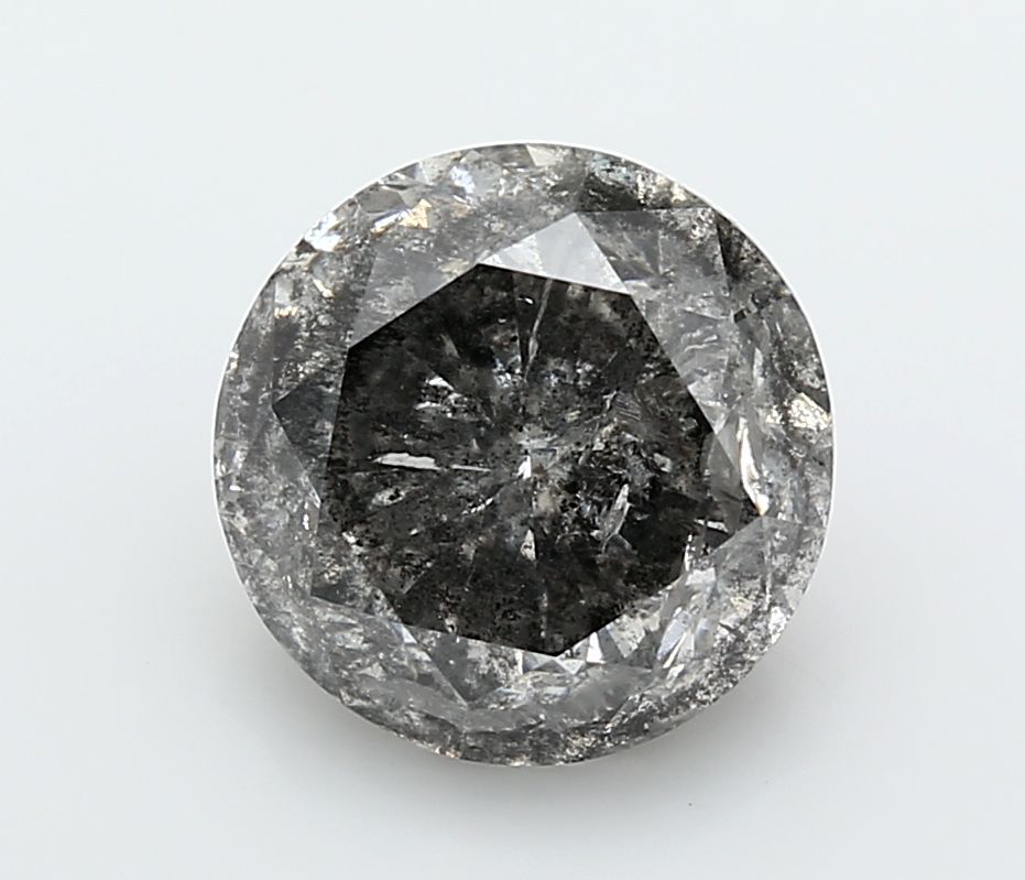 Round Fancy Dark Gray Natural Diamond 5.25ct I2 loose diamond