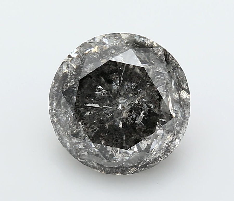Round Fancy Dark Gray Natural Diamond 5.25ct I2 loose diamond