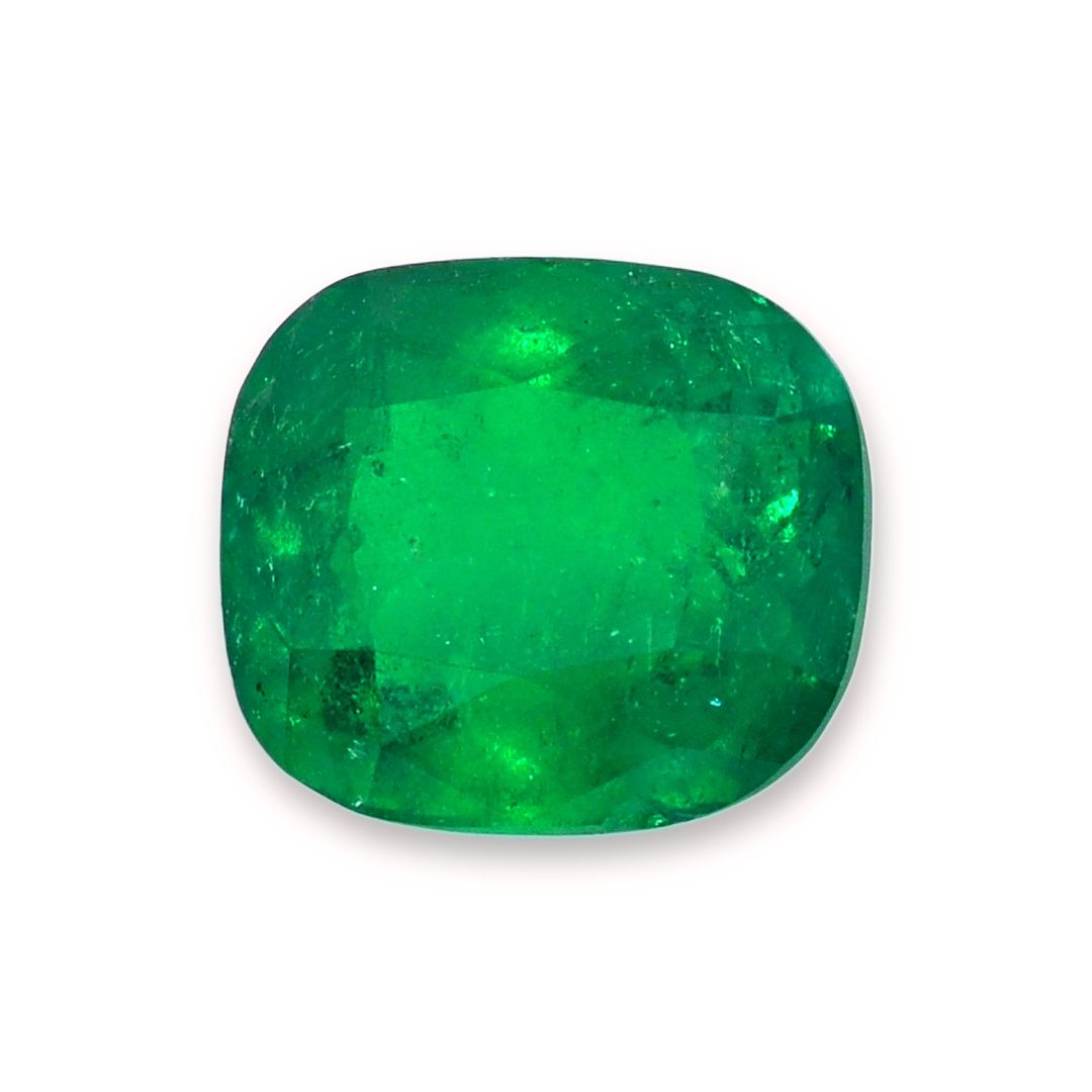Cushion Green Emerald 3.79ct loose gemstone