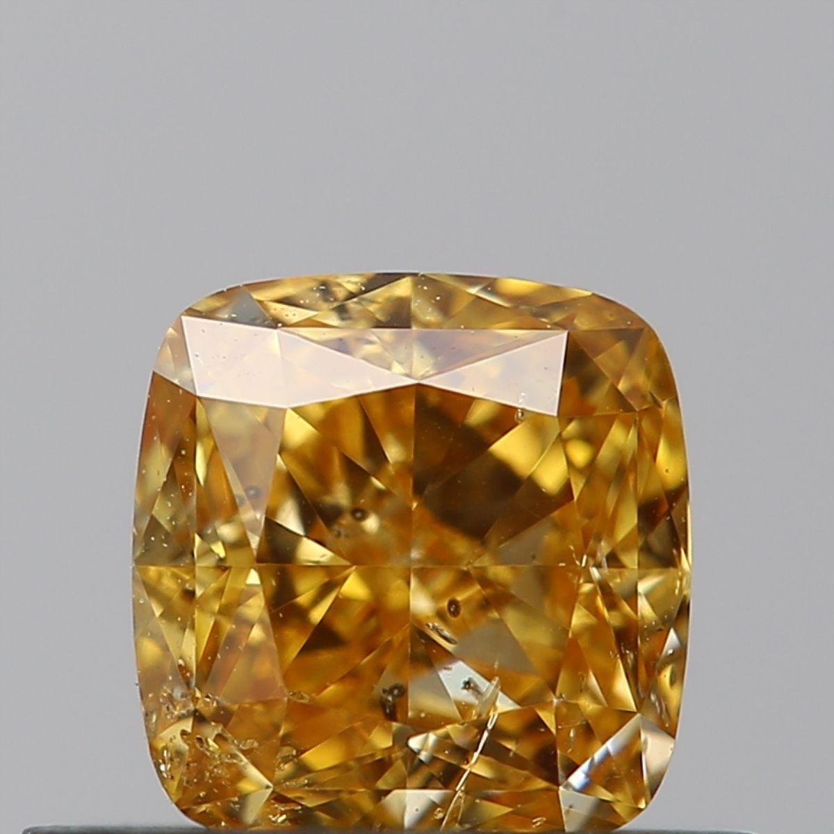 Cushion Fancy Vivid Orange Yellow Natural Diamond 0.57ct I1 loose diamond