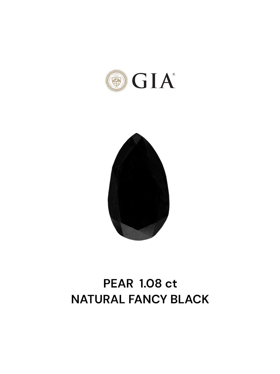 Pear Fancy Dark Gray Natural Diamond 1.08ct VVS2 loose diamond