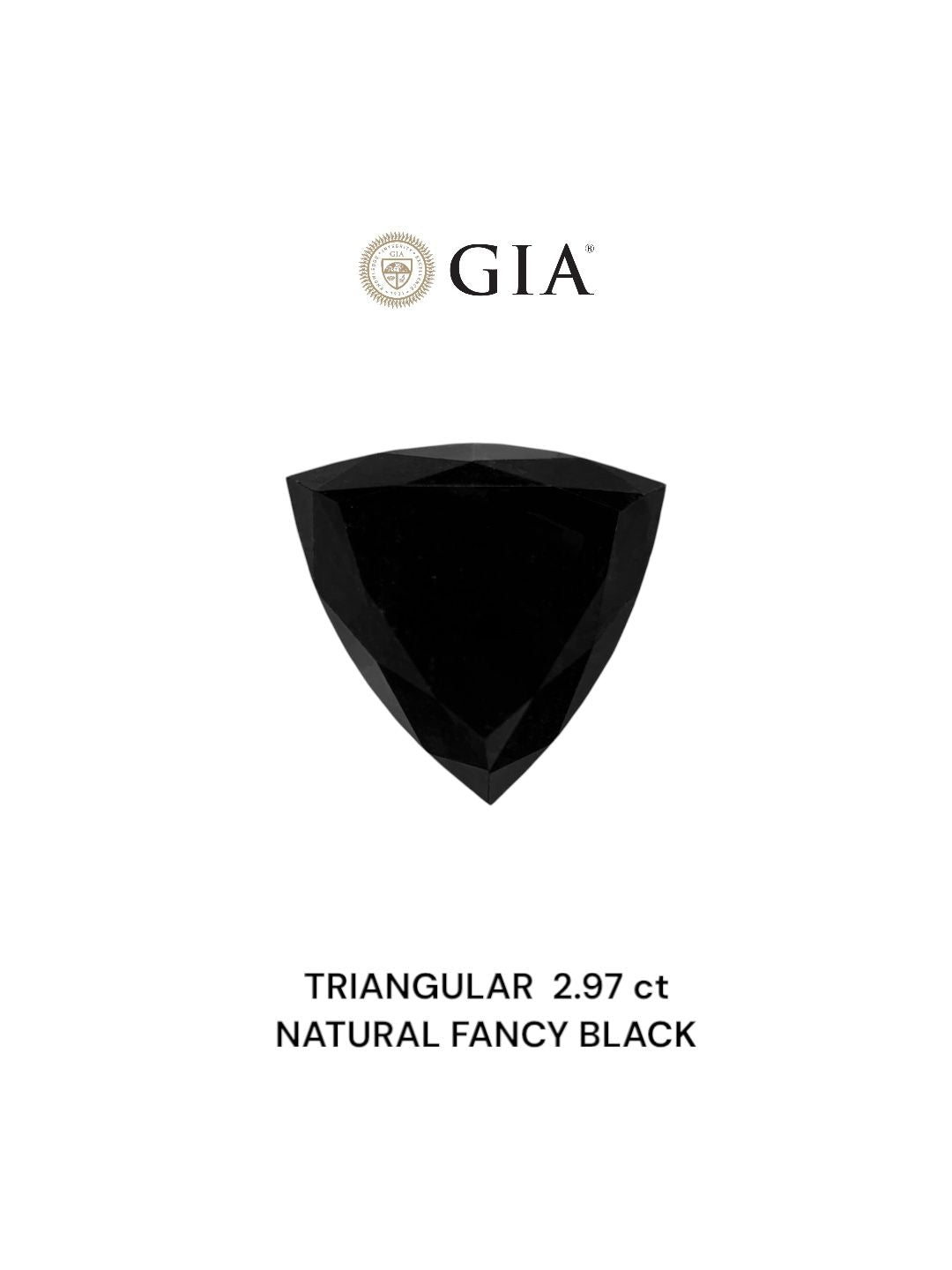 Triangular Fancy Black Natural Diamond 2.97ct VVS2 loose diamond