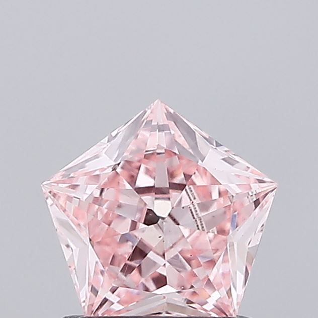 Pentagonal Fancy Intense Pink Lab-grown Diamond 0.77ct VS1 loose diamond