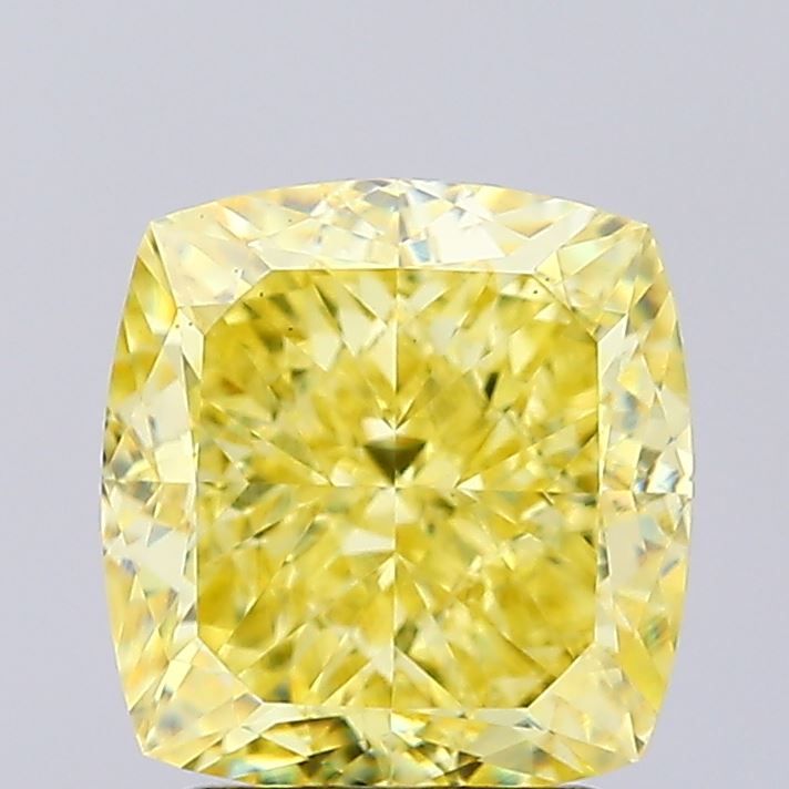 Cushion Fancy Intense Yellow Lab-grown Diamond 3.1ct VS1 loose diamond