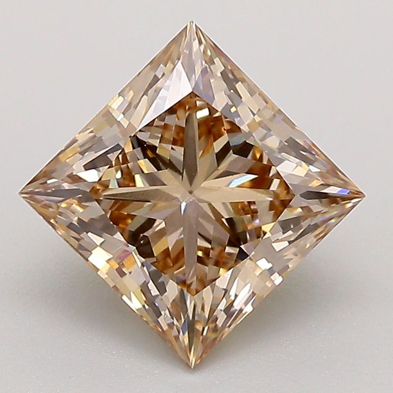Princess Fancy Light Brown Lab-grown Diamond 2.23ct VS1 loose diamond