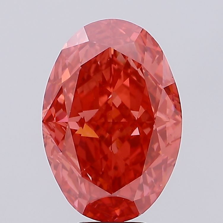 Oval Fancy Vivid Red Lab-grown Diamond 11.65ct VS1 loose diamond