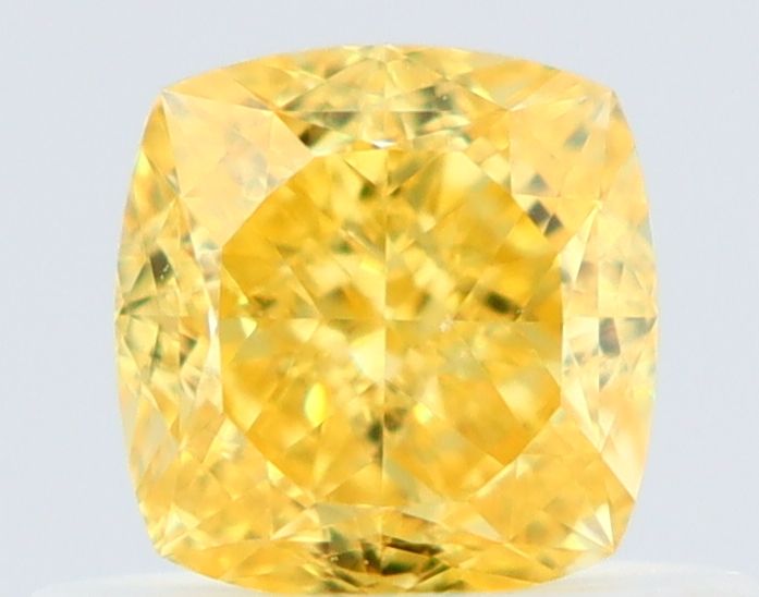 Cushion Fancy Vivid Yellow Natural Diamond 0.6ct VVS2 loose diamond