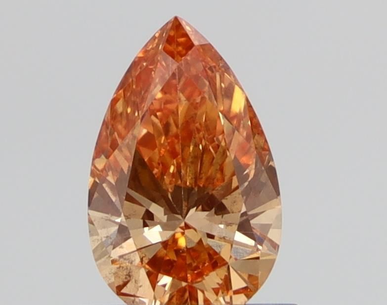 Pear Fancy Orange Lab-grown Diamond 0.7ct SI1 loose diamond