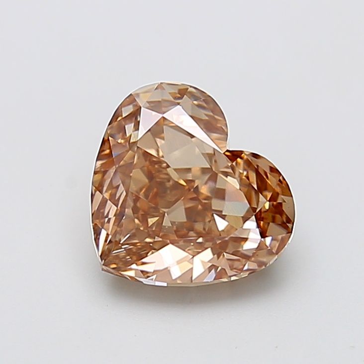 Heart Fancy Light Brown Lab-grown Diamond 3.08ct VVS2 loose diamond