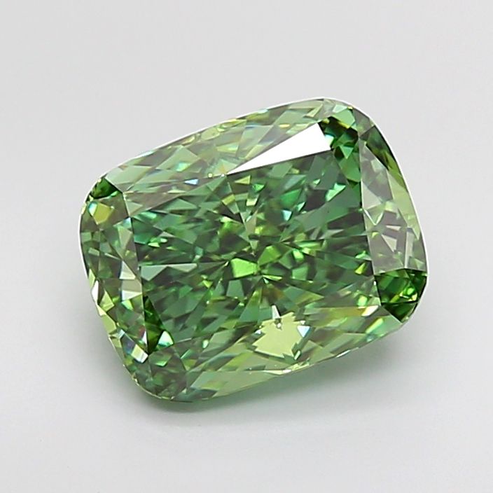 Cushion Fancy Vivid Green Lab-grown Diamond 4.34ct VS2 loose diamond