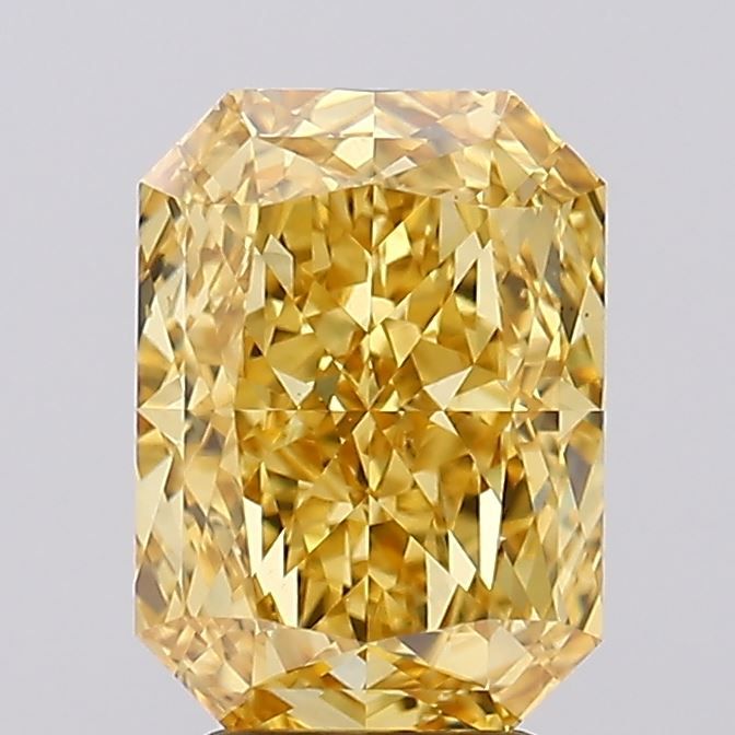 Radiant Fancy Vivid Yellow Lab-grown Diamond 4.21ct VVS2 loose diamond