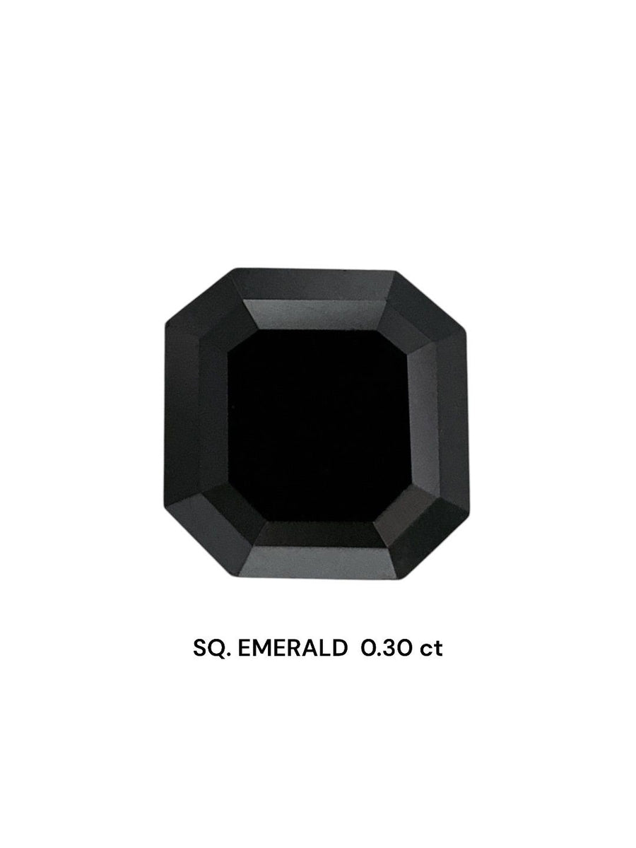 Square Emerald Fancy Black Natural Diamond 0.3ct VVS2 loose diamond