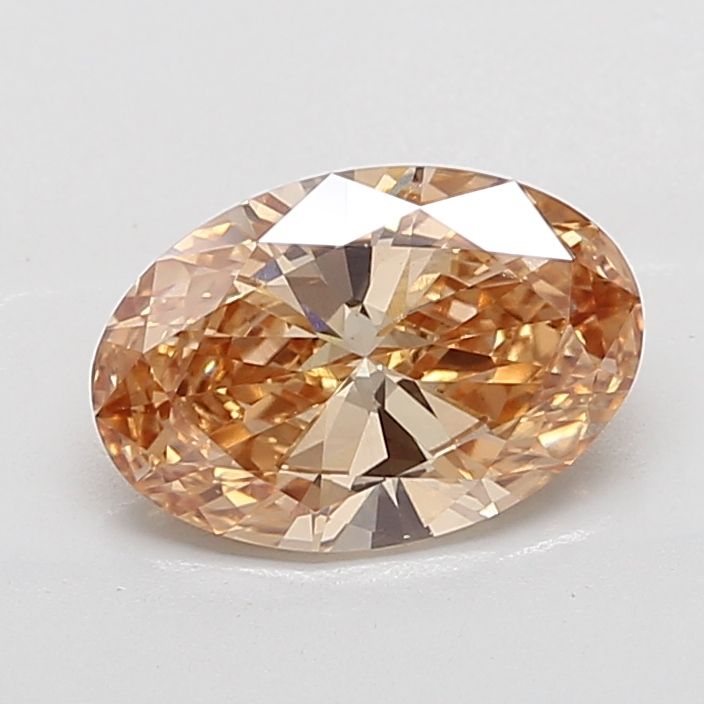 Oval Champagne Lab-grown Diamond 3.42ct VS1 loose diamond