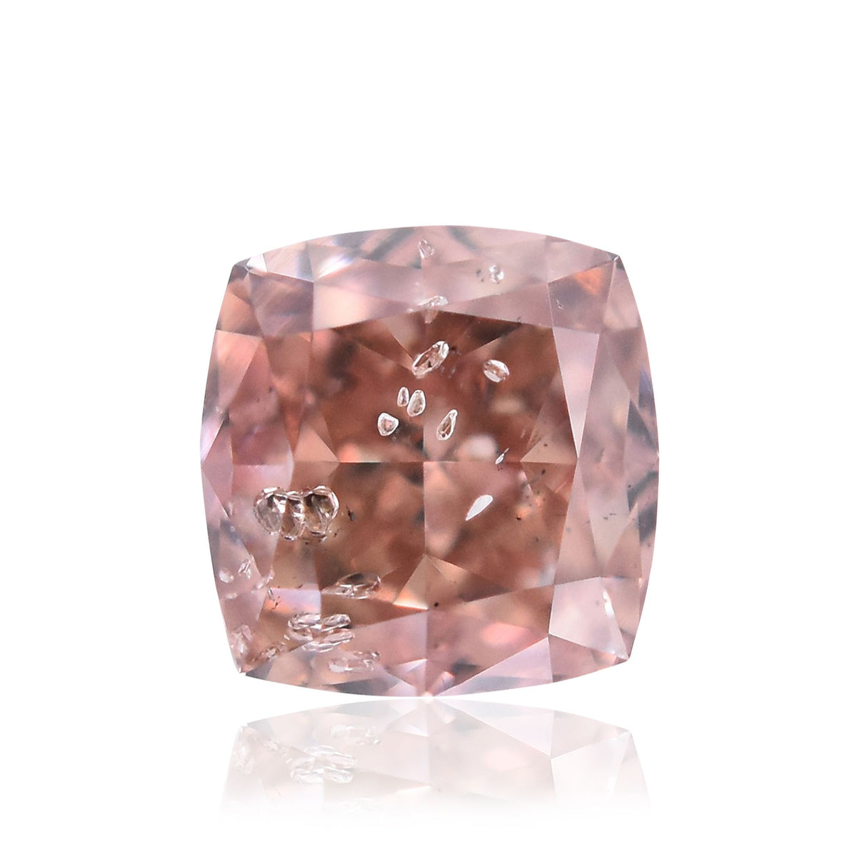 Cushion Fancy Deep Brownish Orangey Pink Natural Diamond 0.38ct I2 loose diamond