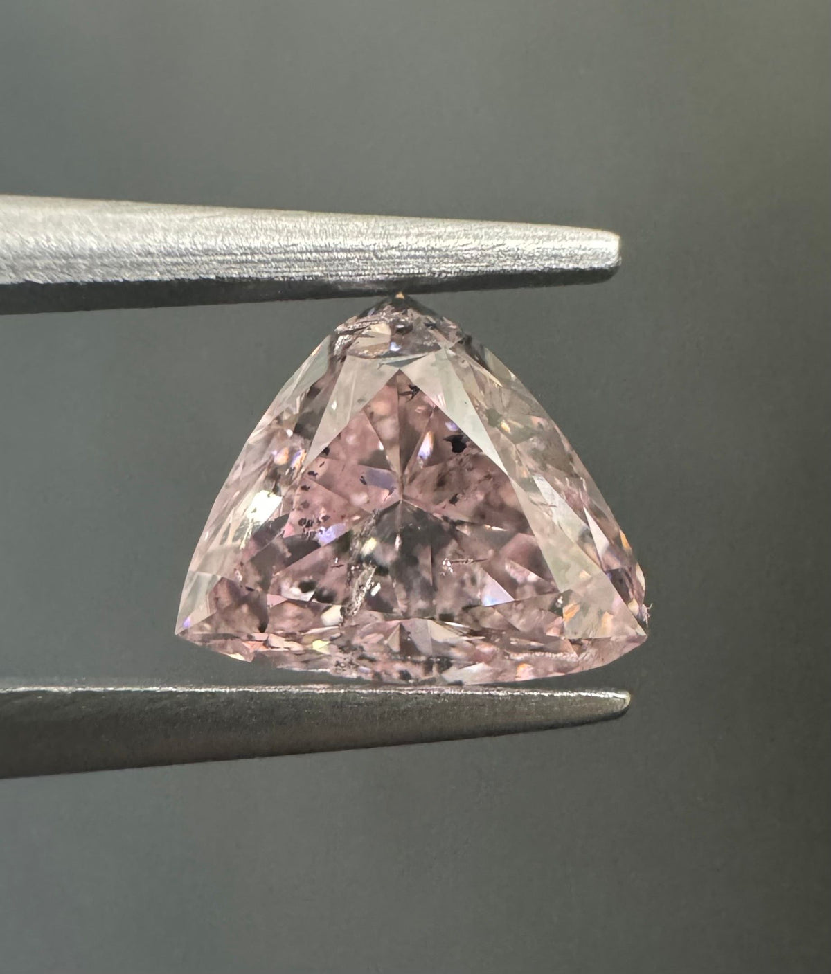 Triangular Fancy Pink Natural Diamond 0.87ct loose diamond