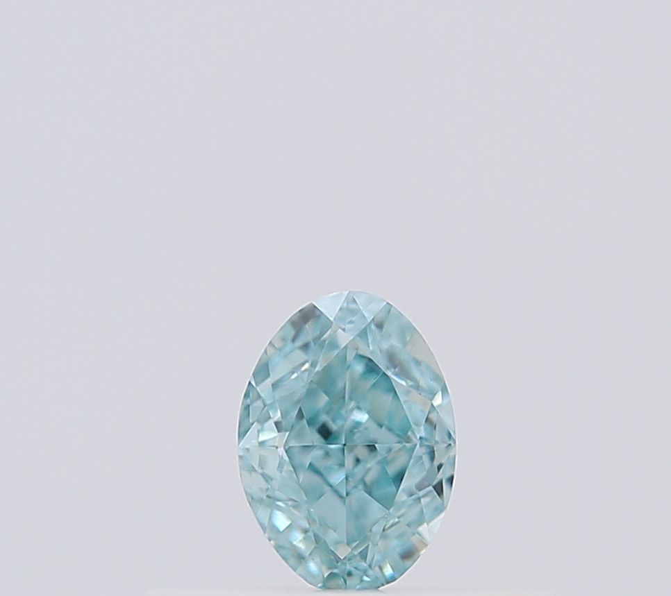 Oval Fancy Intense Green Blue Natural Diamond 0.25ct VS2 loose diamond
