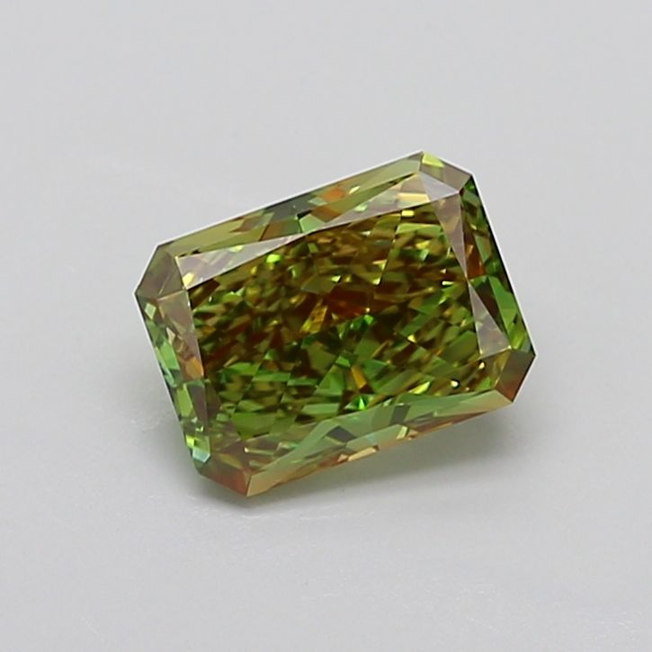 Radiant Fancy Vivid Green Lab-grown Diamond 1.66ct VS1 loose diamond