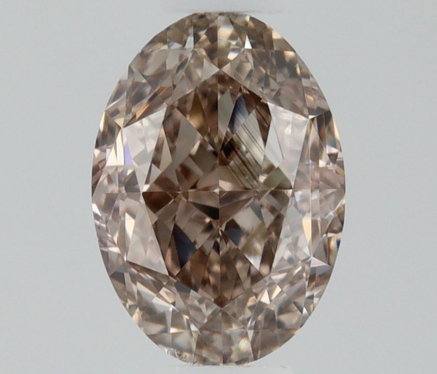 Oval Fancy Orangey Brown Natural Diamond 0.5ct SI1 loose diamond