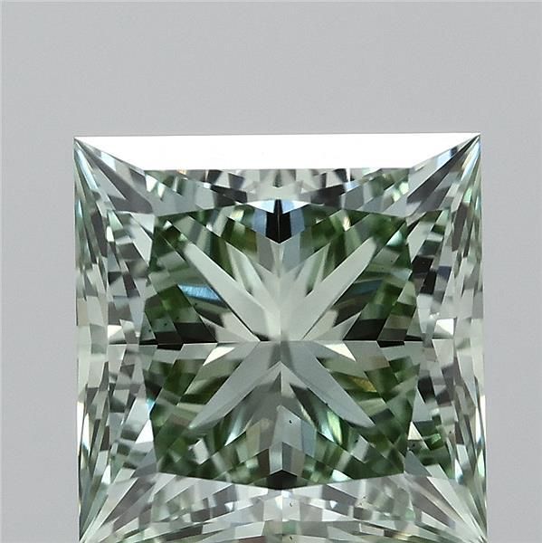 Princess Fancy Vivid Green Lab-grown Diamond 2.1ct VS1 loose diamond