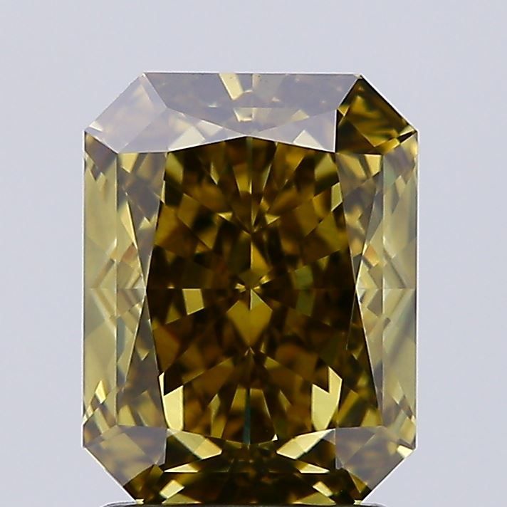Radiant Fancy Vivid Grayish Yellow Lab-grown Diamond 2.35ct VS1 loose diamond