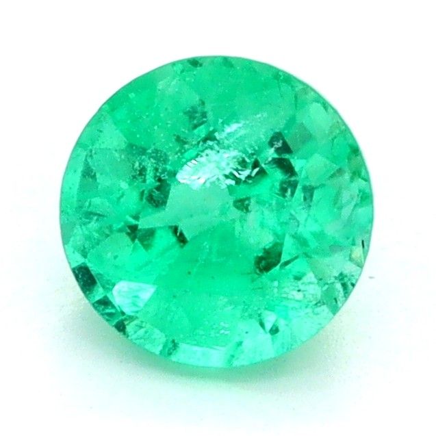 Round Green Emerald 0.38ct loose gemstone