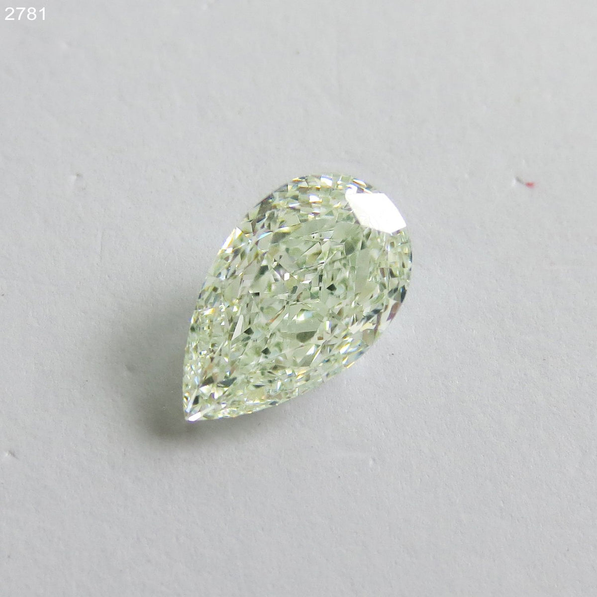 Pear Faint Green Natural Diamond 2ct SI1 loose diamond