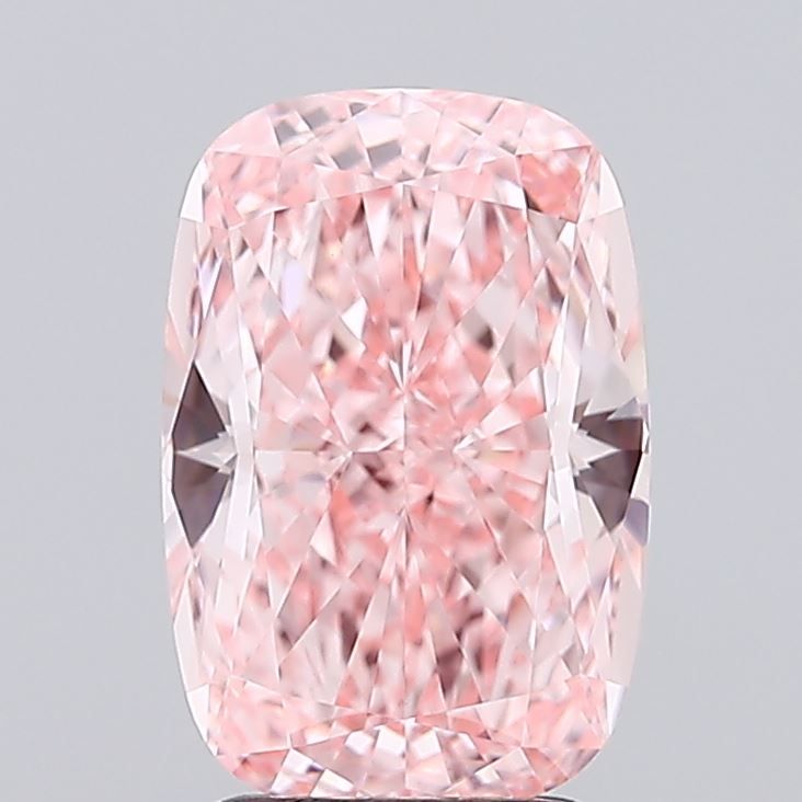 Cushion Fancy Vivid Pink Lab-grown Diamond 3.04ct VVS2 loose diamond