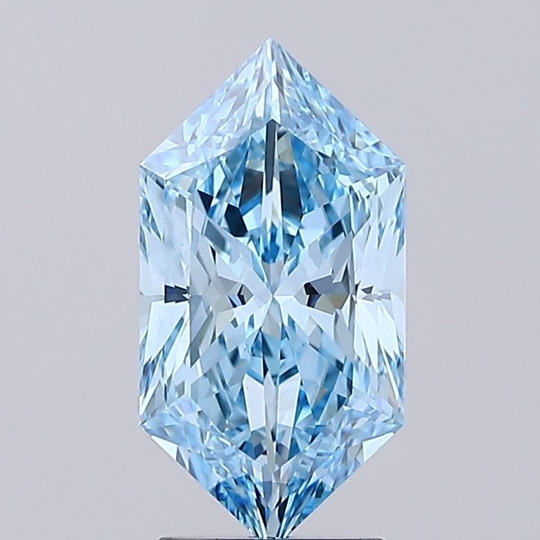 Hexagonal Fancy Vivid Blue Lab-grown Diamond 2.5ct VVS2 loose diamond