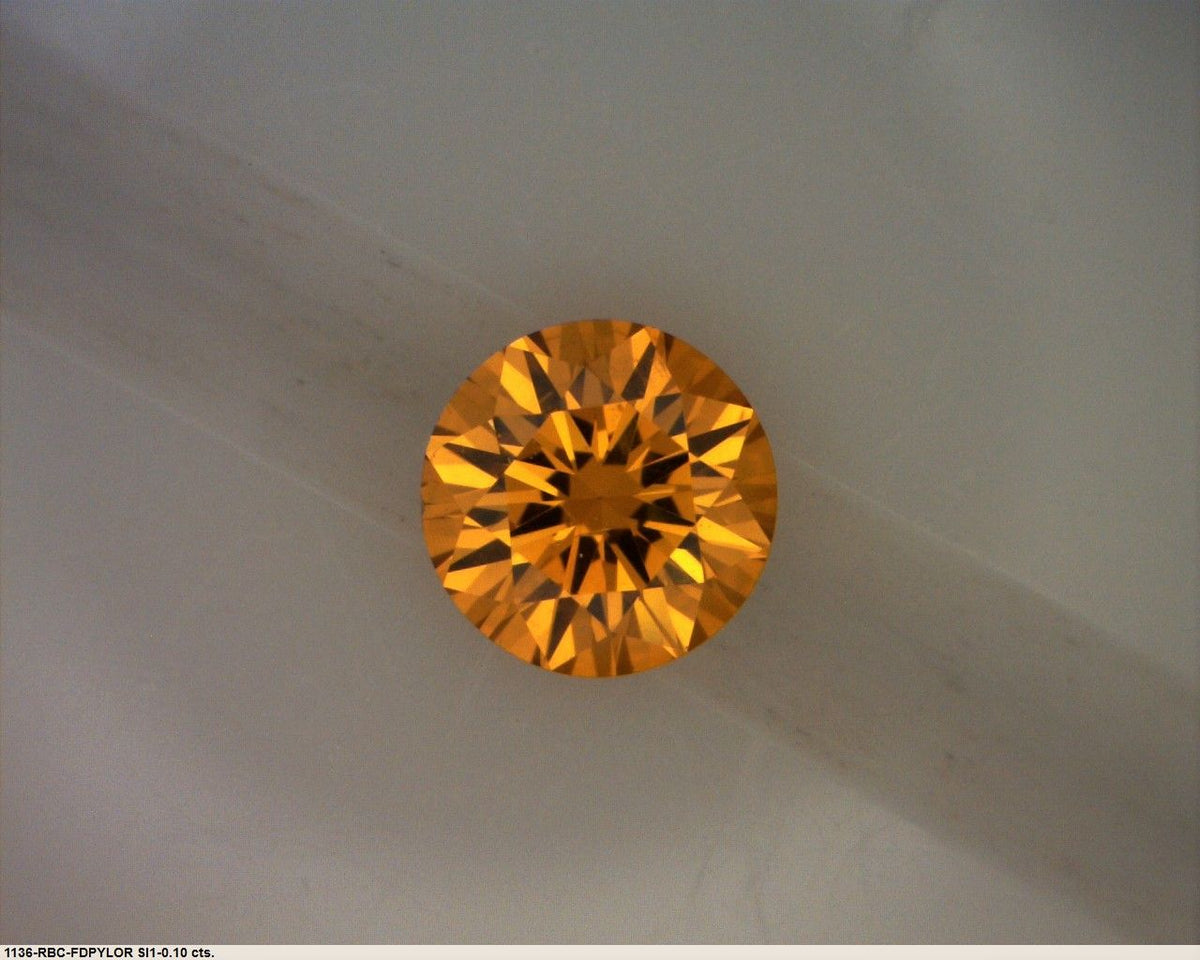 Round Fancy Deep Yellow Orange Natural Diamond 0.1ct loose diamond