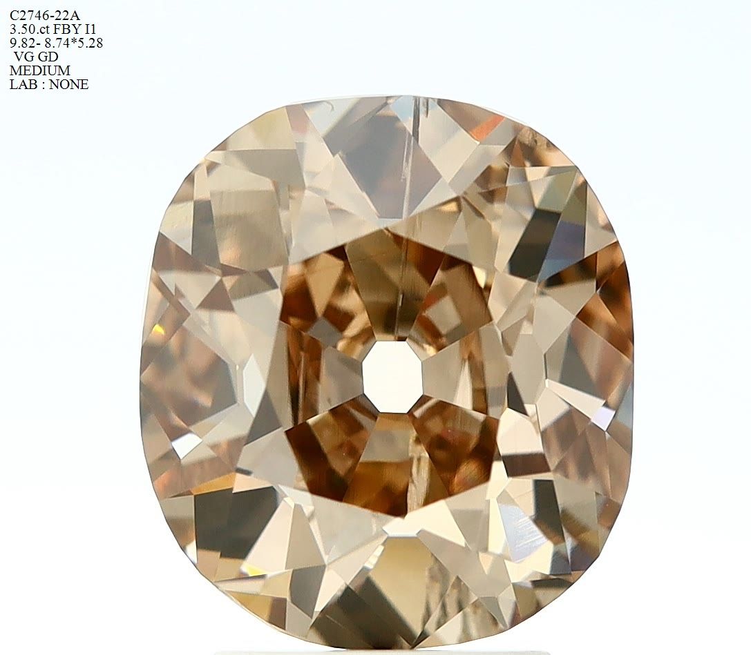 Old Miner Fancy Yellow Natural Diamond 3.5ct I1 loose diamond