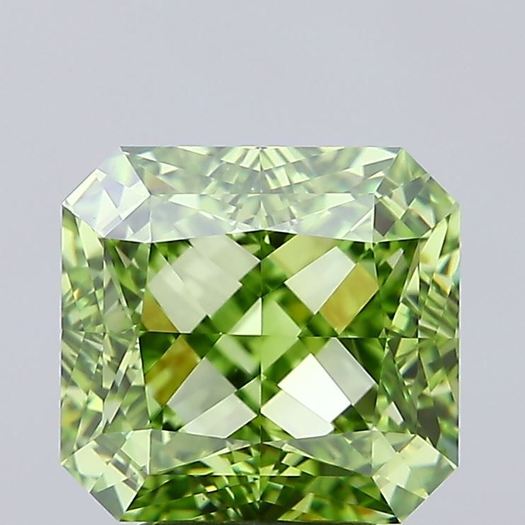 Square Radiant Fancy Vivid Green Lab-grown Diamond 4.04ct VS1 loose diamond