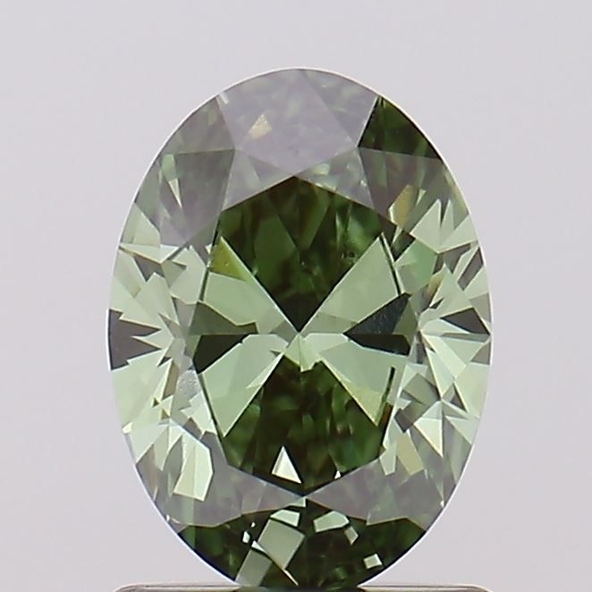 Oval Fancy Vivid Green Lab-grown Diamond 0.93ct VVS2 loose diamond
