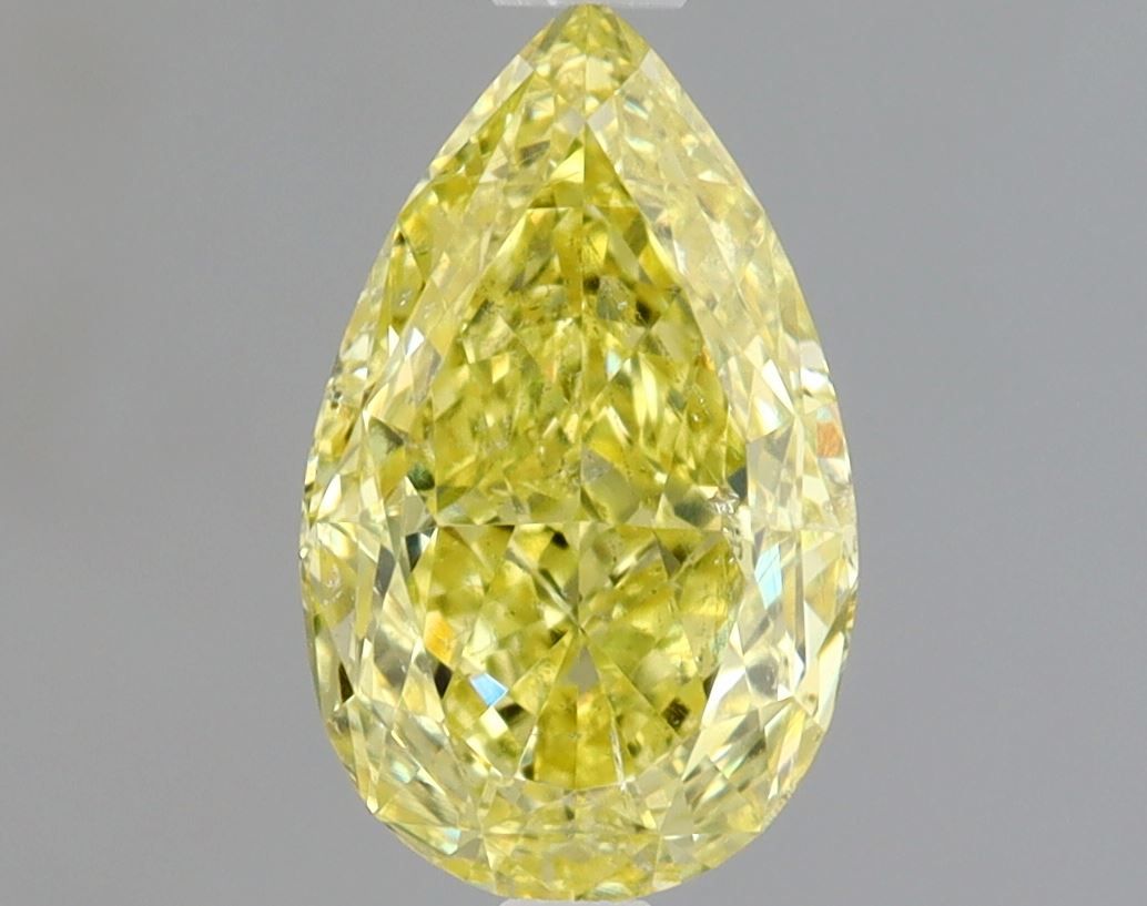 Pear Fancy Intense Yellow Natural Diamond 1.02ct SI2 loose diamond
