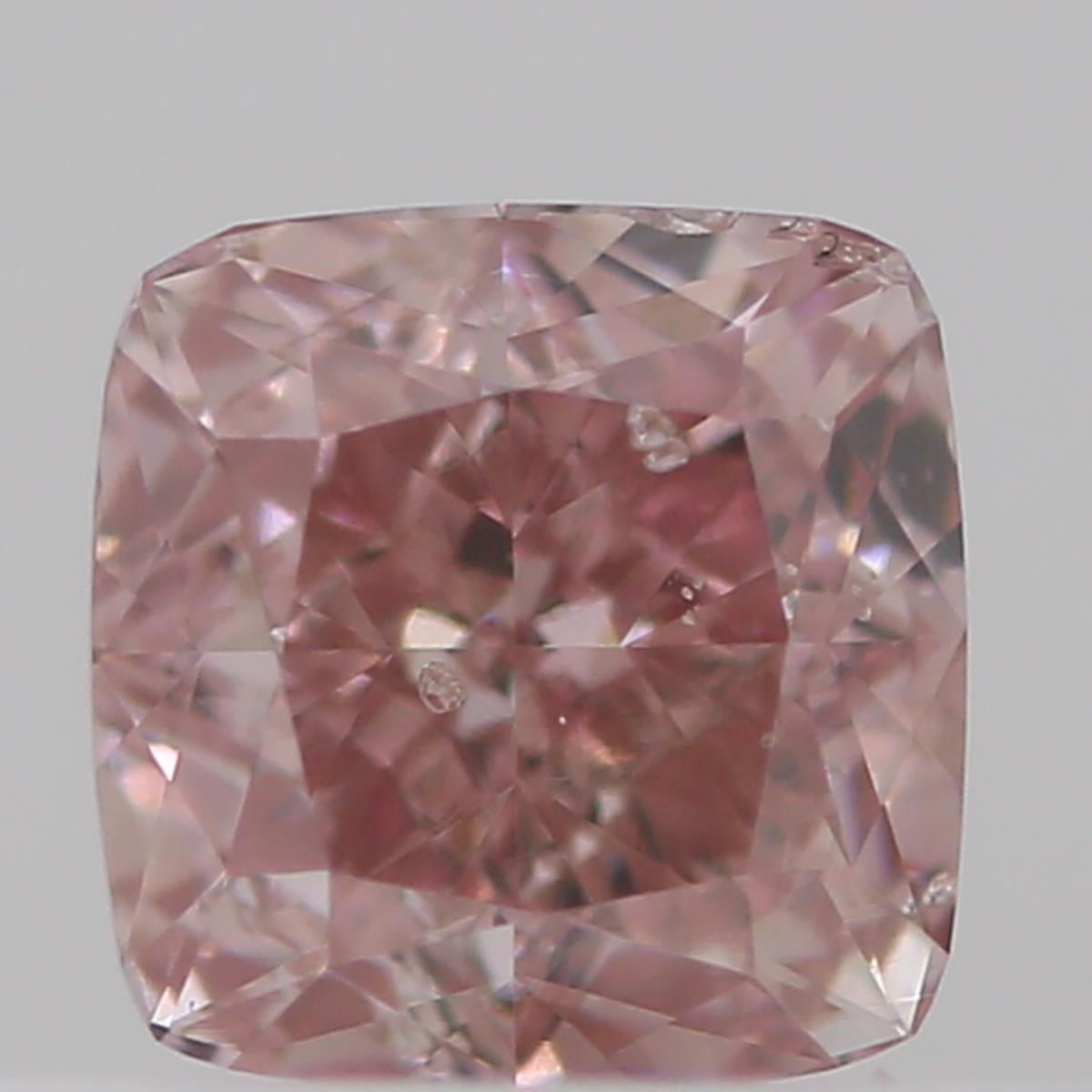 Cushion Fancy Intense Orangey Pink Natural Diamond 0.32ct SI2 loose diamond