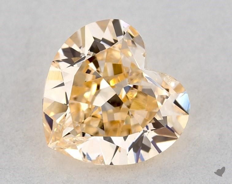 Heart Fancy Yellowish Orange Natural Diamond 0.81ct SI2 loose diamond